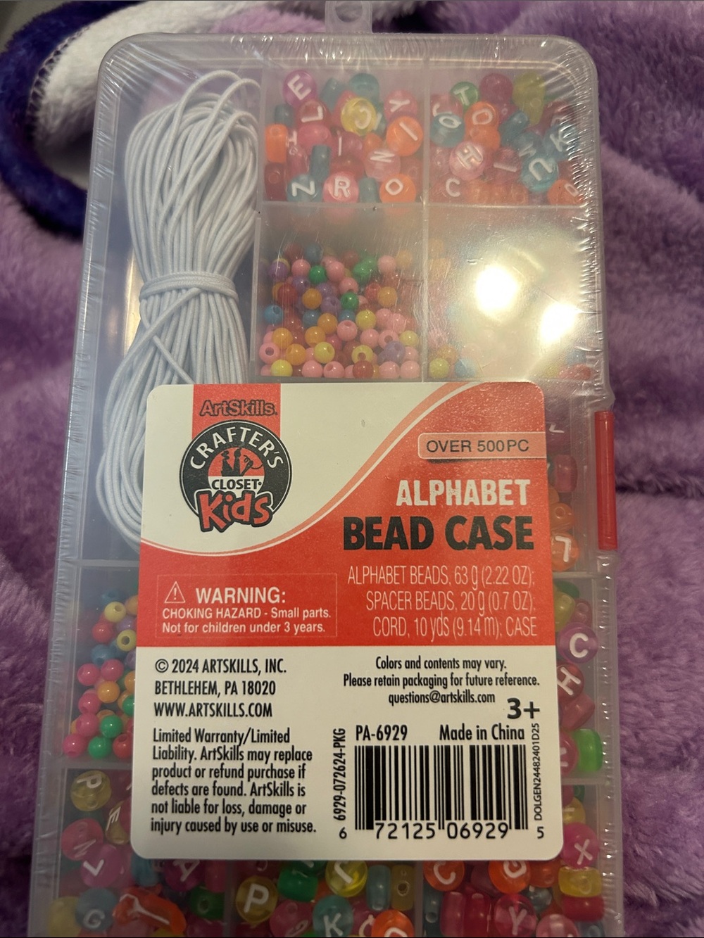 Crafter's Closet Kids Alphabet Bead Case with Cord - Multicolor